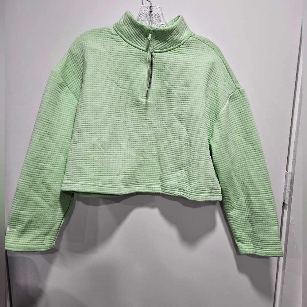 Nike loose fit lime green cropped sweatshirt